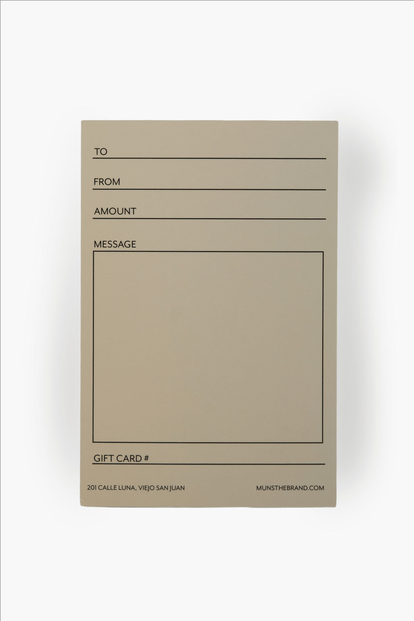Physical Gift Card - MUNS